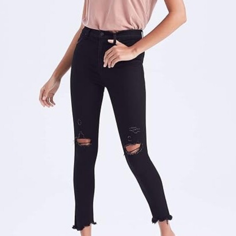 Abercrombie & Fitch Black High-Rise Super Skinny Ankle Jeans